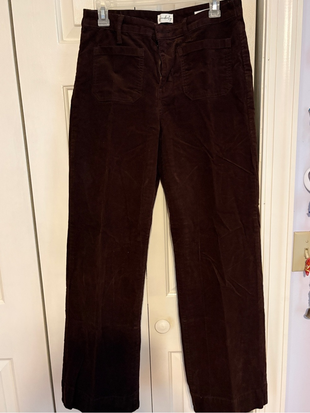 Wonderly Wide-Leg Corduroy Pants in Dark Brown